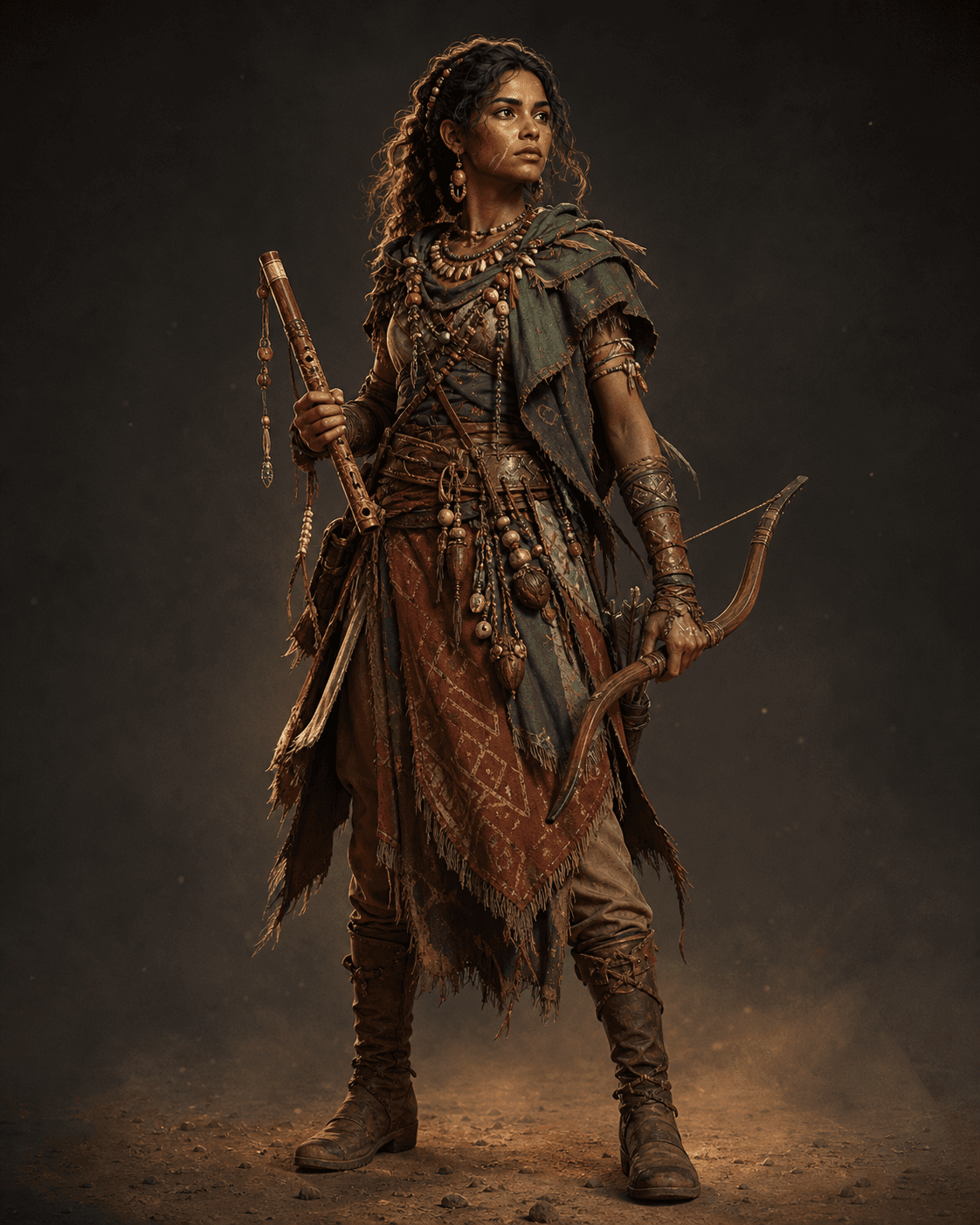 Arte conceitual da personagem Iara do Vento Seco.
